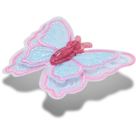 Jibbitz-Anstecker «Schmetterling aus Netzstoff mit Pailletten»