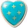 Jibbitz-Anstecker «Turquoise and Gold Heart»