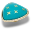 Jibbitz-Anstecker «Turquoise and Gold Heart»