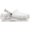 Klassische Americana-Paisley-Platform Clogs mit Plateau «Weiss»