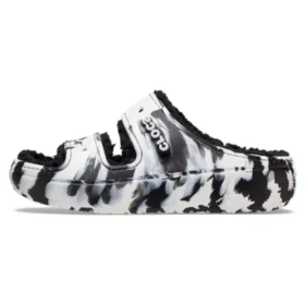 Klassische Cozzzy-Marbled-Sandalen «Black White»