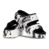 Klassische Cozzzy-Marbled-Sandalen «Black White»
