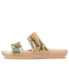 Klassische Crocs mit Krokodil-Camo-Print «Tan Green»