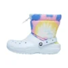 Klassische, gefütterte Neo-Puff-Stiefel «Tie-Dye Mineral Blue»