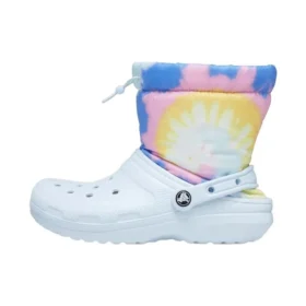 Klassische, gefütterte Neo-Puff-Stiefel «Tie-Dye Mineral Blue»