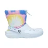 Klassische, gefütterte Neo-Puff-Stiefel «Tie-Dye Mineral Blue»