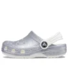Klassische Glitter-Sandalen «Silver White»