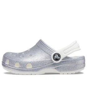 Klassische Glitter-Sandalen «Silver White»