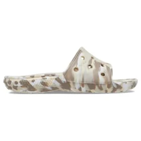 Klassische marmorierte Sandalen «White Brown»