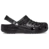 Klassische Metallic-Krokodilleder-Clogs «Schwarz»