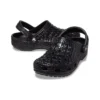 Klassische Metallic-Krokodilleder-Clogs «Schwarz»