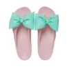 Klassische Plateau-Zehentrenner mit Schleife «Pink Teal»