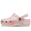 Klassische Platform Clogs mit Schlangenprint «Pink»