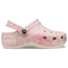 Klassische Platform Clogs mit Schlangenprint «Pink»