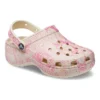 Klassische Platform Clogs mit Schlangenprint «Pink»