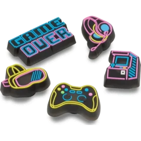 Leuchtende Neon Gamer 5er-Pack Jibbitz-Anstecker