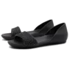 Lina Embellished D’Orsay-Flache Schuhe «Schwarz»