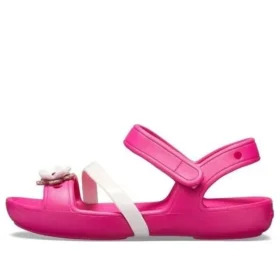 Lina Sandalen mit Blumenanhänger und runder Zehenpartie «Pink»