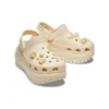Mega Crush Clogs mit Muscheln und Perlen «Beige»