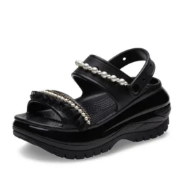 Mega Crush Pearl Ruffle Sandal «Schwarz»