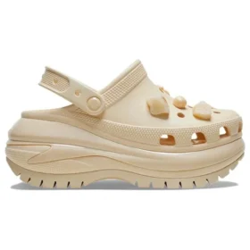 Mega Crush Clogs mit Muscheln und Perlen «Beige»