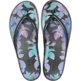 Miami Flip-Flops mit runder Zehenkappe und dunklem Blumenmuster