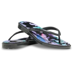 Miami Flip-Flops mit runder Zehenkappe und dunklem Blumenmuster