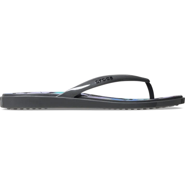 Miami Flip-Flops mit runder Zehenkappe und dunklem Blumenmuster Miami Flip-Flops mit runder Zehenkappe und dunklem Blumenmuster