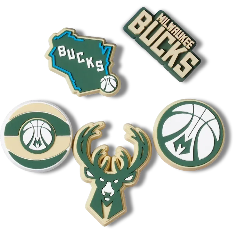 NBA Milwaukee Bucks 5er-Pack Jibbitz-Anstecker NBA Milwaukee Bucks 5er-Pack Jibbitz-Anstecker