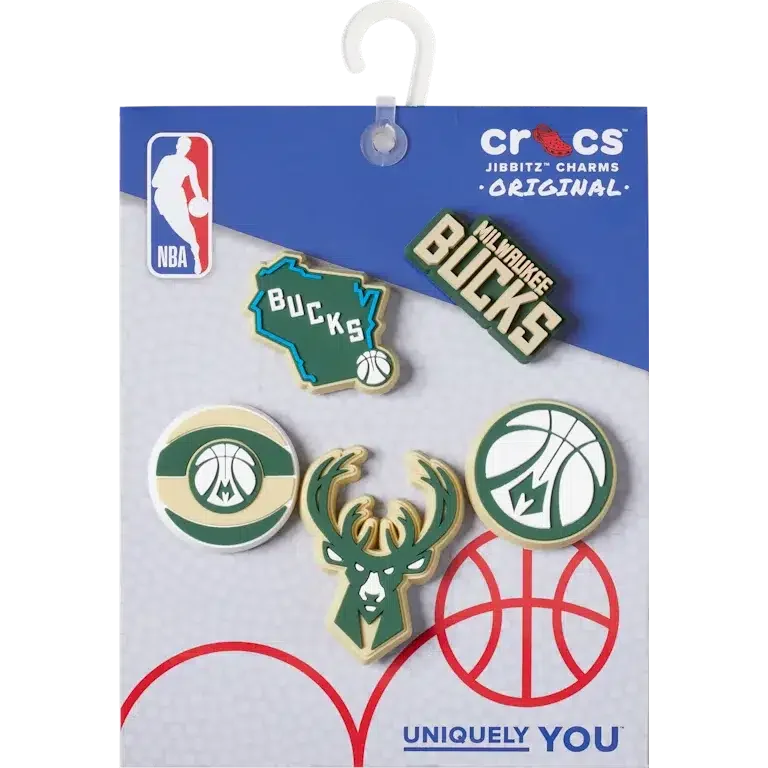 NBA Milwaukee Bucks 5er-Pack Jibbitz-Anstecker NBA Milwaukee Bucks 5er-Pack Jibbitz-Anstecker