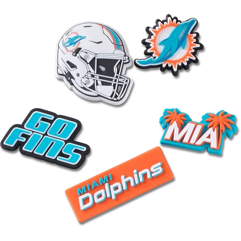 NFL Miami Dolphins 5er-Pack Jibbitz-Schuhanhänger NFL Miami Dolphins 5er-Pack Jibbitz-Schuhanhänger