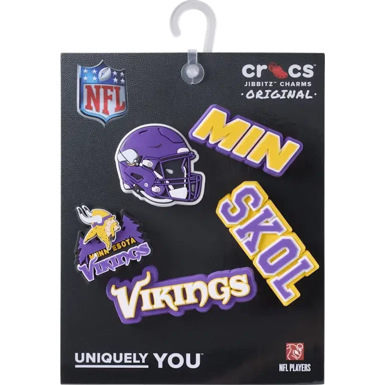 NFL Minnesota Vikings 5er-Pack Jibbitz-Schuhanhänger NFL Minnesota Vikings 5er-Pack Jibbitz-Schuhanhänger