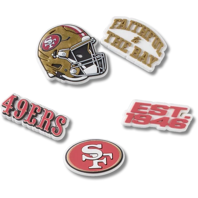 NFL San Francisco 49ers 5er-Pack Jibbitz-Schuhanhänger NFL San Francisco 49ers 5er-Pack Jibbitz-Schuhanhänger