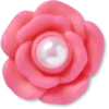 Rosa Blume mit Perle in der Mitte – Jibbitz-Anstecker Rosa Blume mit Perle in der Mitte – Jibbitz-Anstecker