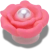 Rosa Blume mit Perle in der Mitte – Jibbitz-Anstecker Rosa Blume mit Perle in der Mitte – Jibbitz-Anstecker