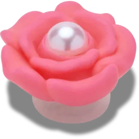 Rosa Blume mit Perle in der Mitte – Jibbitz-Anstecker