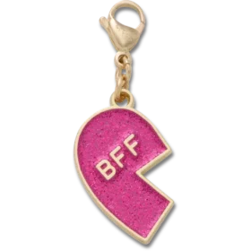 Rosa Glitter-BFF-Anhänger, linker Jibbitz-Schuhanhänger