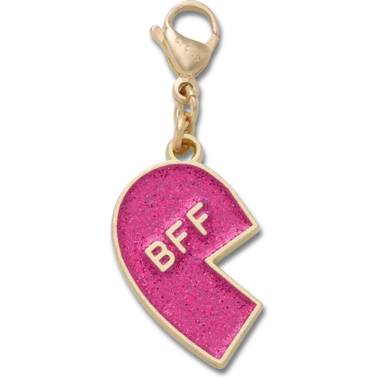 Rosa Glitter-BFF-Anhänger, linker Jibbitz-Schuhanhänger Rosa Glitter-BFF-Anhänger, linker Jibbitz-Schuhanhänger