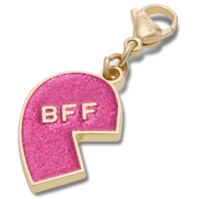 Rosa Glitter-BFF-Anhänger, linker Jibbitz-Schuhanhänger