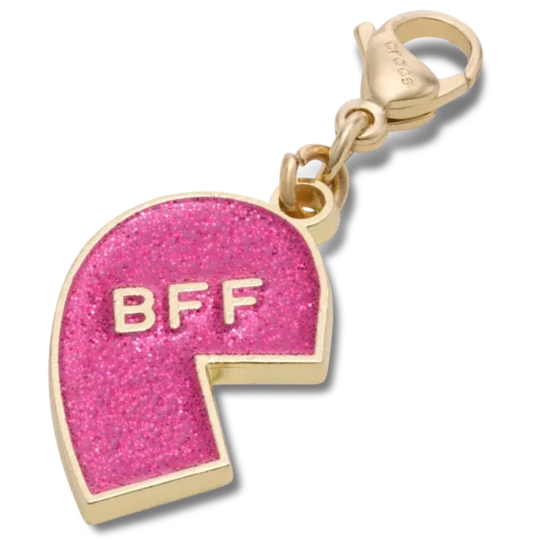 Rosa Glitter-BFF-Anhänger, linker Jibbitz-Schuhanhänger Rosa Glitter-BFF-Anhänger, linker Jibbitz-Schuhanhänger