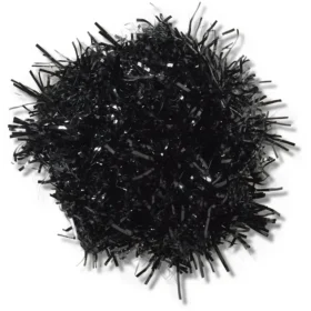 Schwarze Lametta-Pompon-Jibbitz-Anstecker