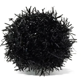 Schwarze Lametta-Pompon-Jibbitz-Anstecker