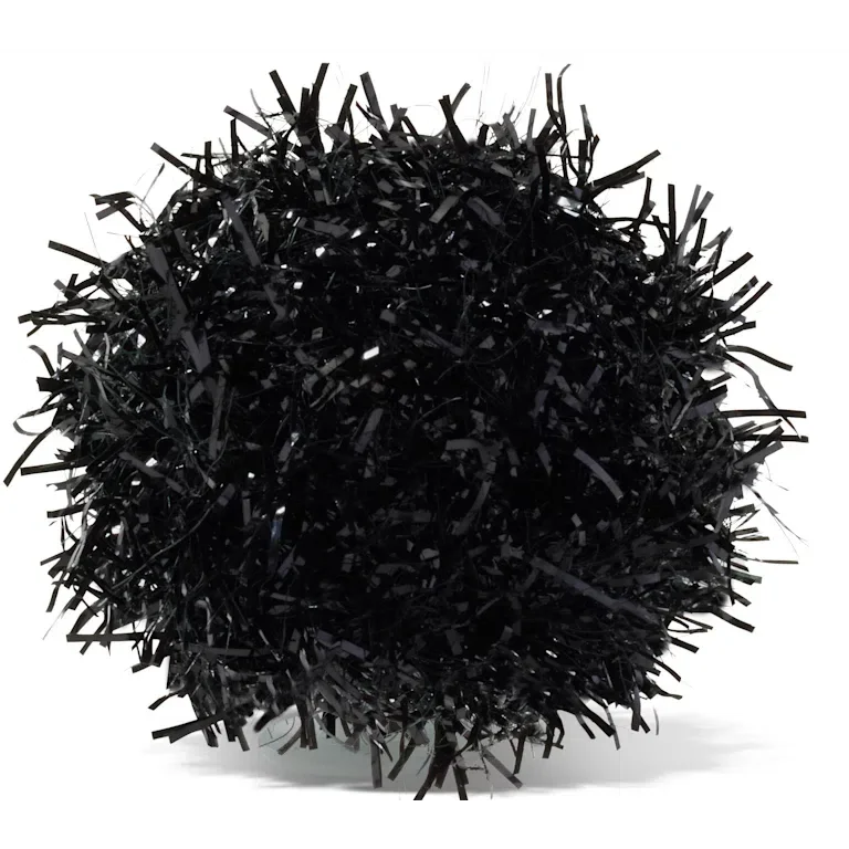 Schwarze Lametta-Pompon-Jibbitz-Anstecker Schwarze Lametta-Pompon-Jibbitz-Anstecker
