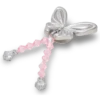 Silberne Jibbitz-Anstecker «Meta-Schmetterling mit Perlen»