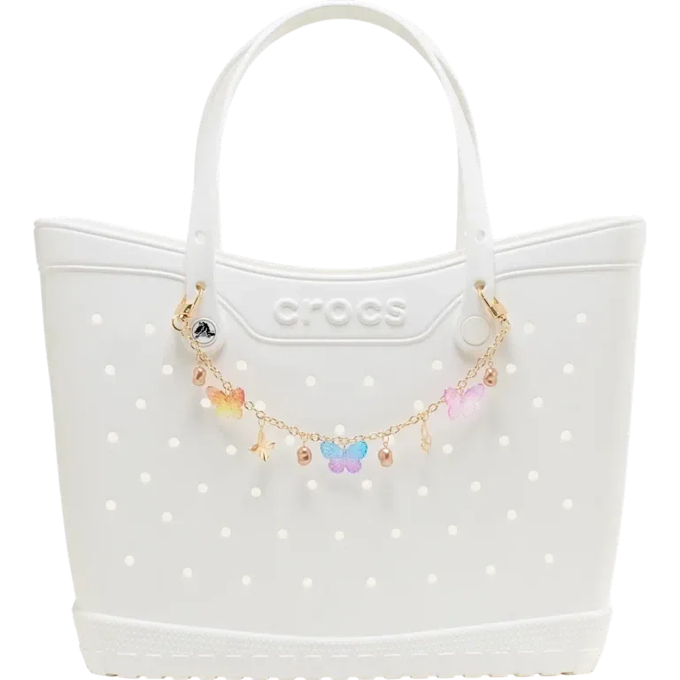 Taschenanhänger mit Schmetterling und langer Kette Taschenanhänger mit Schmetterling und langer Kette