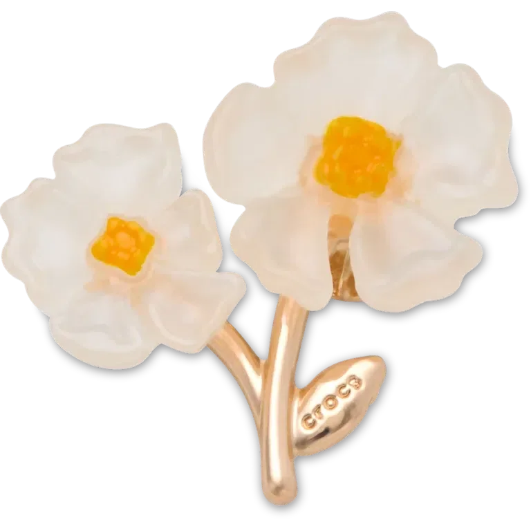 Weisse Jibbitz-Anstecker mit Blumenmotiv Weisse Jibbitz-Anstecker mit Blumenmotiv