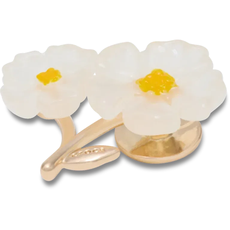 Weisse Jibbitz-Anstecker mit Blumenmotiv Weisse Jibbitz-Anstecker mit Blumenmotiv